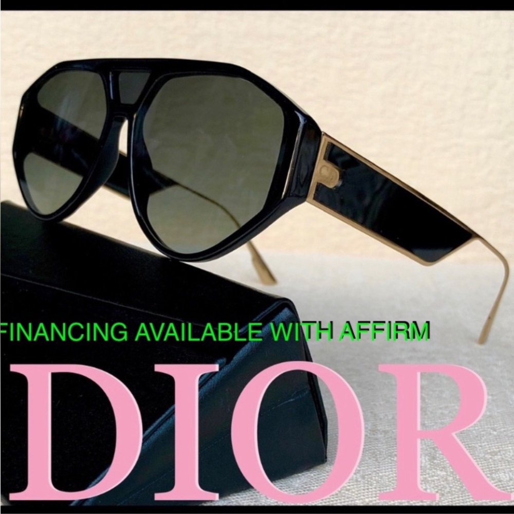 DIOR 61mm Diorclan Aviator sunglasses black